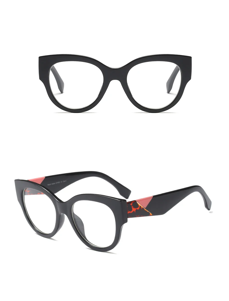 Peekaboo черный кошачий глаз очки; оправа для очков оптический 2019 Лидер продаж негабаритных очки рамки женский подарок leopard