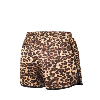 Leopard Print Drawcord Sports Shorts Women's Training Running Gym Outdoor Stylish Cheetah Elastic Stretch Fit Shorts Plus Size 3