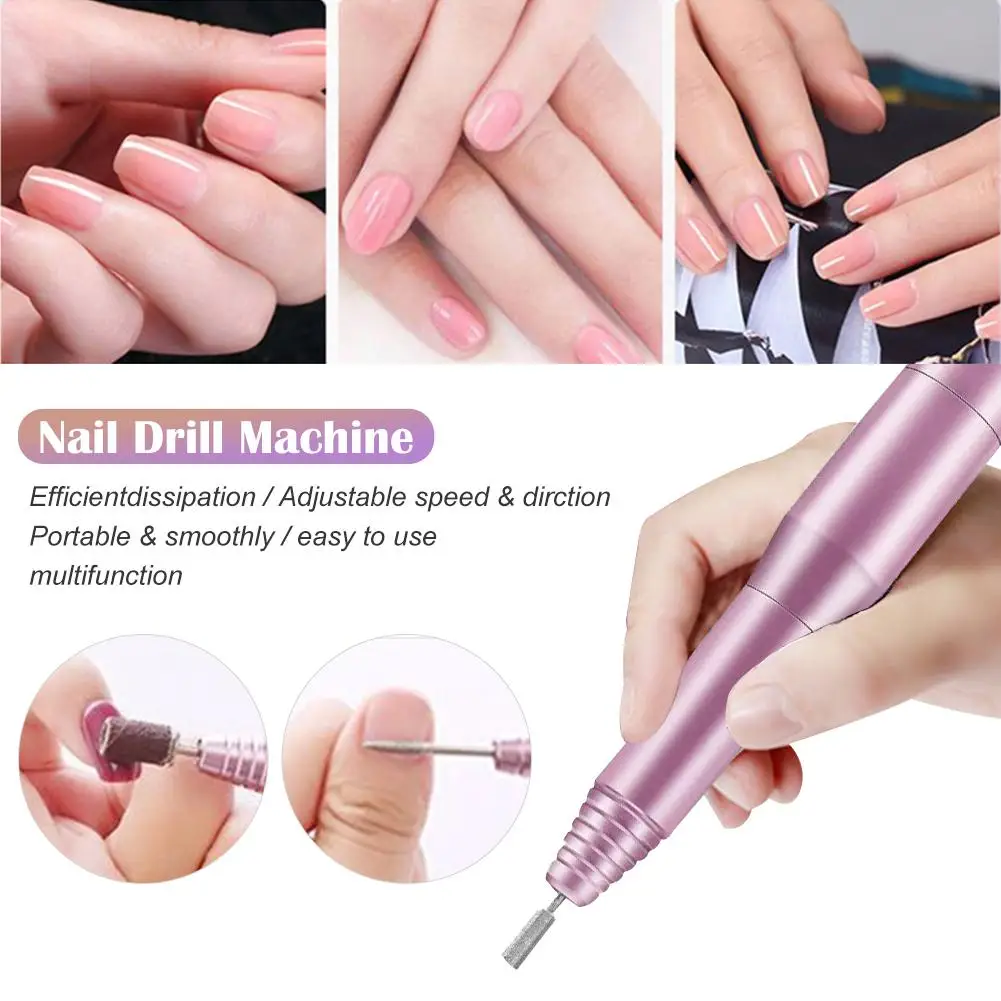 Electric Nail Drill Bit Portable Nail Drill Machine Pen Nail File Manicure Pedicure Kit Grinder For Nail Polishing