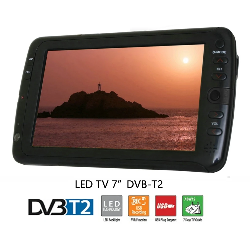 7inch Portable Car TV Television DVB-T2 DVB-T digital Car TV...