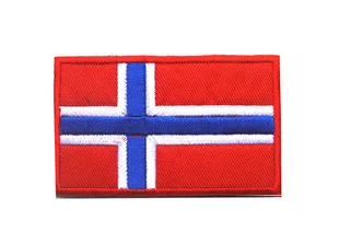 Флаг Норвегии патч 3D наклейки индивидуальная вышивка дизайнерские значки индивидуальные для одежды крючок/петля 8*5 см
