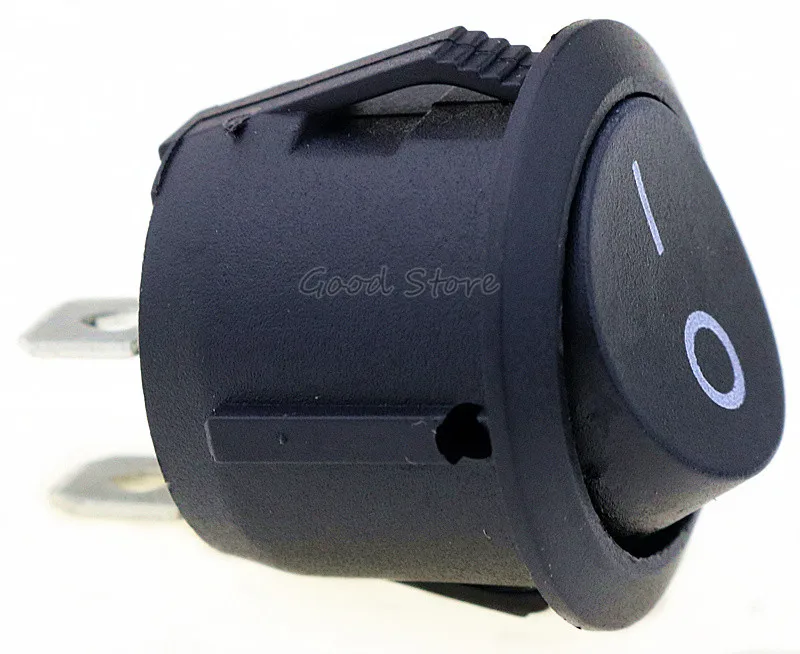 

5 Pcs SPST Black Button On/Off Round Rocker Switch AC 6A/125V 3A/250V 2pin KCD1-2