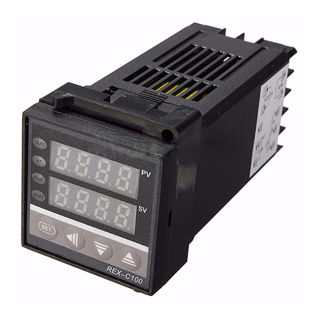 Цифровой 220 в PID REX-C100 регулятор температуры+ max.40A SSR+ K термопара, PID контроллер комплект+ радиатор