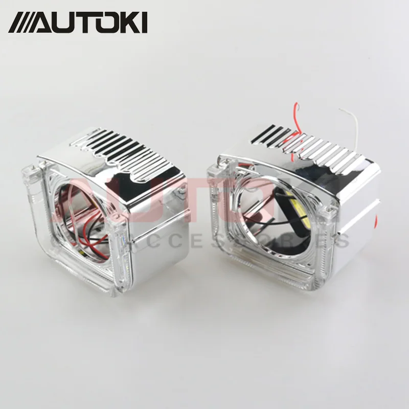 Autoki 2017 обновленный U-образный 2 5 дюймовый плоский светодиодный проектор кожух