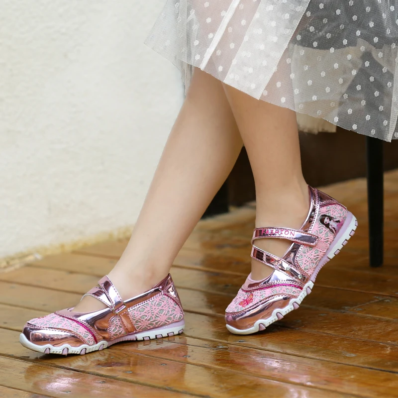 UncleJerry/обувь принцессы для девочек; обувь с героями мультфильмов для маленьких девочек; Новая модная детская повседневная обувь на плоской подошве