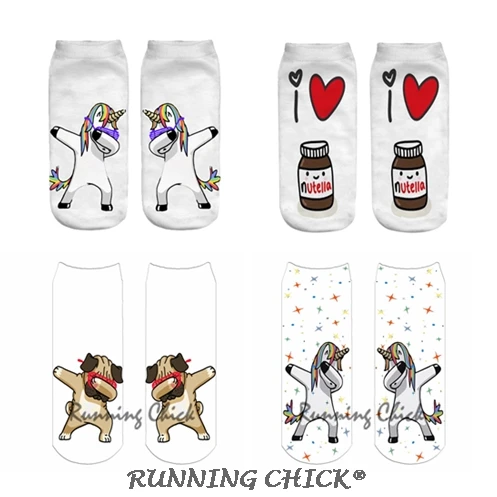 

RUNNING CHICK dab unicorn print ankle socks children wholesales