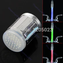 S103 Temperature Sensor 3 Color No Battery Water Tap Faucet RGB Glow Shower LED Light Free Shipping