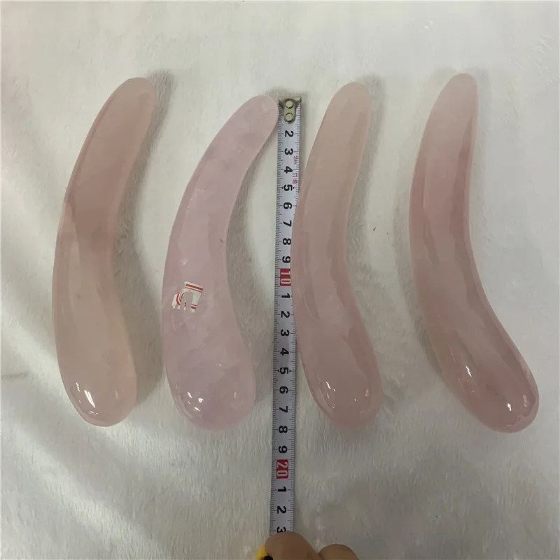 

GJ Hand Carved High Quality 18cm Natural Pink Rose Quartz Crystal Massager Wands for Woman Body Health