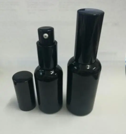 

wholesale 100pcs 50ml shine black lotion bottle with black lotion pump