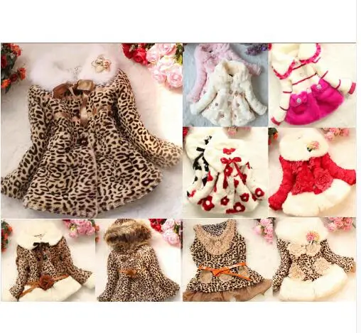 

2018 New Winter Baby Girls Clothes Leopard Faux Fur Fleece Coat Pageant Warm Jacket Snowsuit Baby Thicken Jacket Outerwear Gift