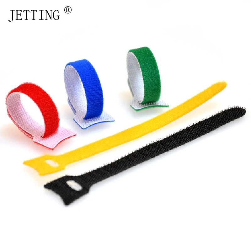 10x Nylon Sticky Cable Ties Wire Strap cord Wrap Fastening Organizer Management Magic Sticky Self Adhesive Hooks & Loops Tape