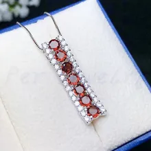 Натуральное ожерелье из граната кулон натуральный настоящий гранат серебро 925 пробы 0.15ct* 7 шт драгоценные камни для мужчин и женщин# BL1892616
