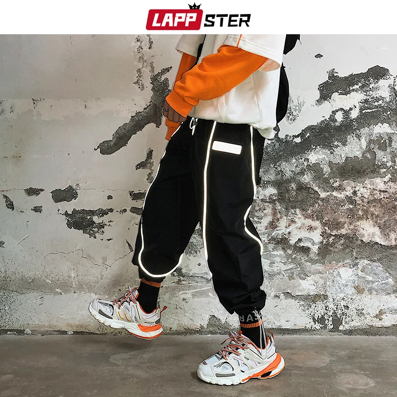 LAPPSTER Reflective Streetwear Cargo Pants 2020 Harem Pants Men Hip Hop Sweatpants Baggy Harajuku Korean Joggers Plus Size LAPPSTER Reflective Streetwear Cargo Pants 2020 Harem Pants Men Hip Hop Sweatpants Baggy Harajuku Korean Joggers Plus Size