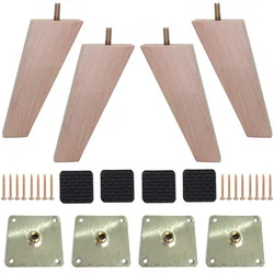 4pcs 14cm Height Solid Wooden Beech Wood Tapered Furniture Legs Sofa Bench Closet Cabinet Feet Couch Dresser Armchair foot