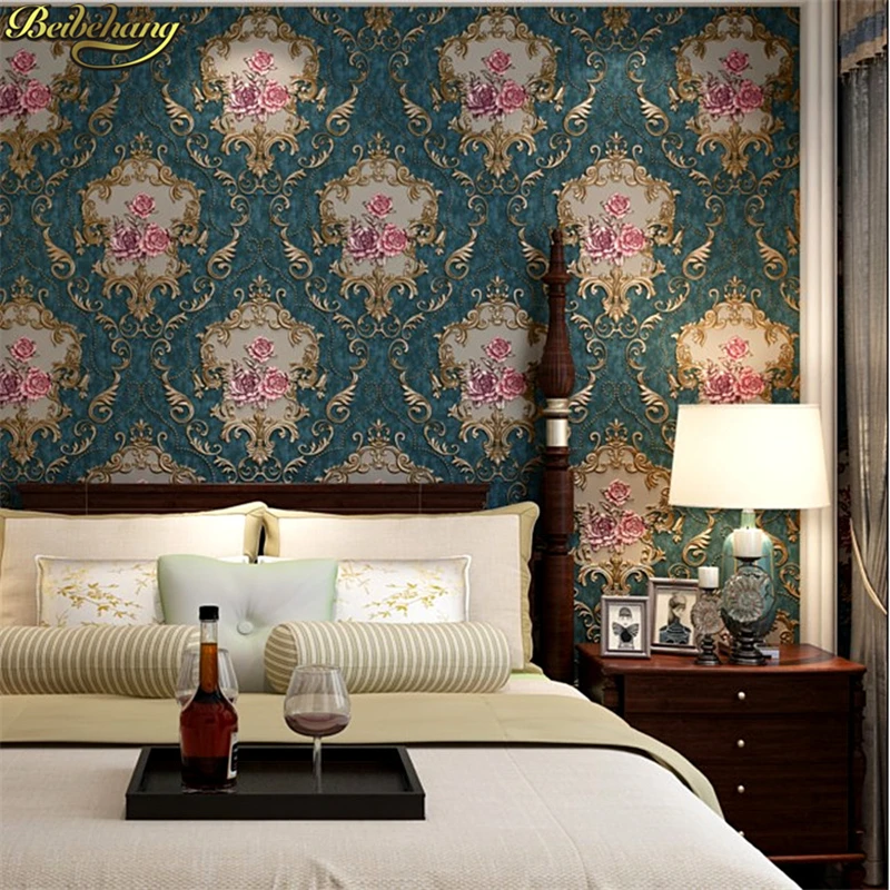 beibehang Embossing European pastoral wallpaper for walls 3 d 3d flooring living room wall papers home decor Luxury background