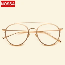 Бренд NOSSA, большая оправа, Ретро стиль, металлические очки, оправа для мужчин и женщин, близорукость, оптическая оправа, прозрачные линзы, Повседневные очки, очки для студентов, очки