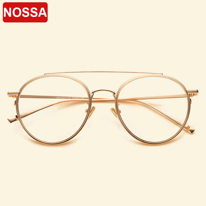 

NOSSA Brand Big Frame Retro Metal Glasses Frames Men Women Myopia Optical Frame Clear Lens Casual Spectacles Students Eyeglasses