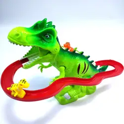 Электрический треков подняться лестницы динозавров светящиеся игрушки динозавры со звуком Животные модель игрушки для детей Дети