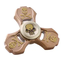 Новый Игрушка Непоседа Череп Рук Блесны Spinner Металлический Палец Стресс Tri-spinner EDC Стресс Spinner Для СДВГ Взрослых Детей игрушка спинер спиннер