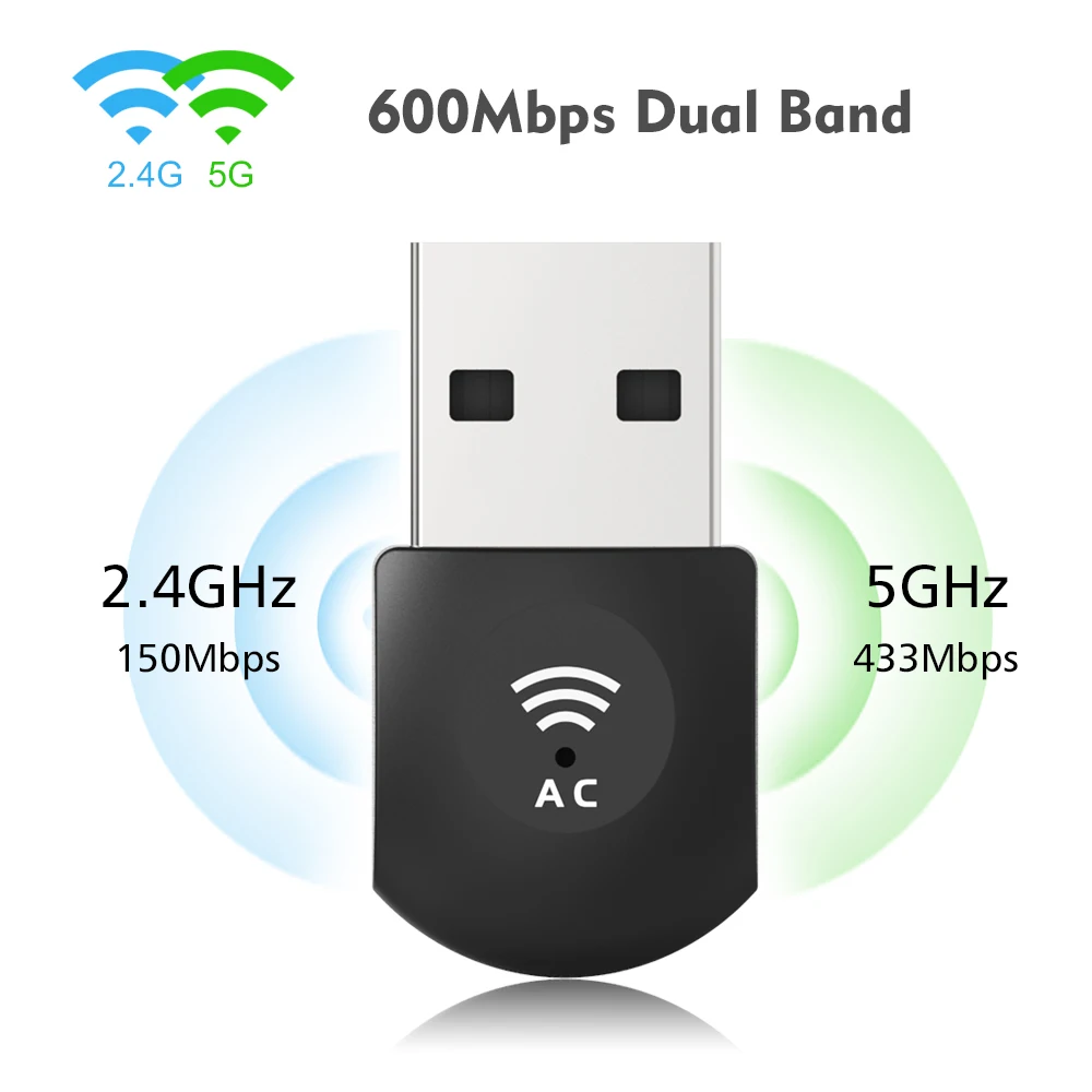 Wavlink USB2.0 AC600 USB wifi адаптер Wi-Fi адаптер Dual Band 2,4G/5G USB Беспроводной локальной сети картоприемник для ноутбук ПК настольный компьютер