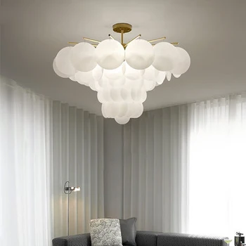 

LED Modern Pendant Lights Fixture American White Gold Hanging Pendant Lamps Nordic Acrylic Light Home Indoor Lighting D65cm/86cm