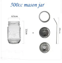 250cc/350cc/500cc/780cc Алмазная стеклянная банка, бутылка для сока, каменная банка, бутылка для хранения, Хрустальные чашки - Цвет: 500cc mason jar