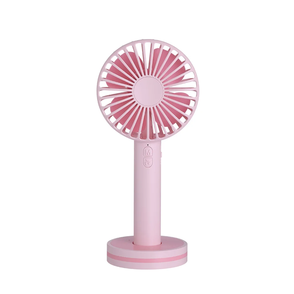Ручной вентилятор Macaron, заряжаемый через USB, летний охлаждающий вентилятор 2000MA, 3 шестерни, немой вентилятор - Цвет: Розовый