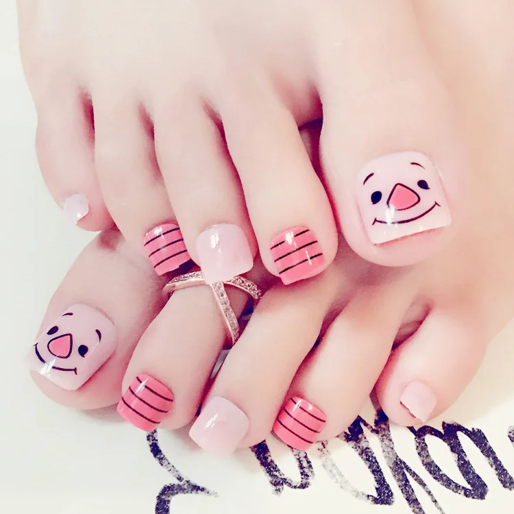 Buy 24pcs fashion long fake toe nails tips lovely