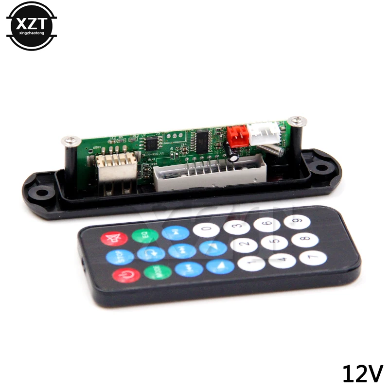 12V микро музыкальный динамик USB источник питания TF Радио MP3 декодер доска аудио модуль для автомобиля Радио пульт дистанционного управления черный цвет