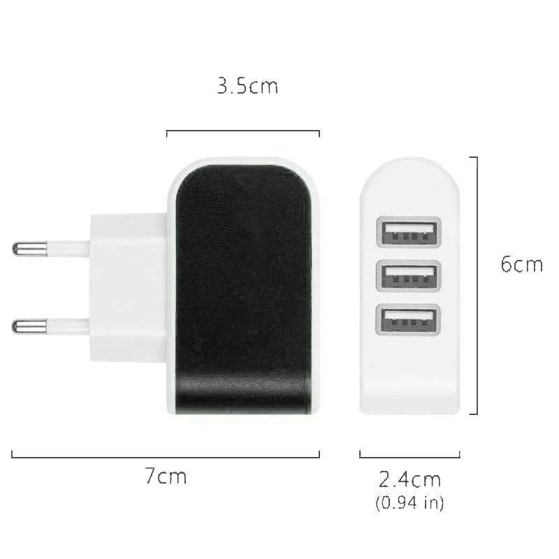 ZUCZUG 5V 3A Multiple 3 Ports Luminous Charger Wall USB Charger US Plug Adapter Phone Charger for iPhone 8 For Samsung S8 Tablet