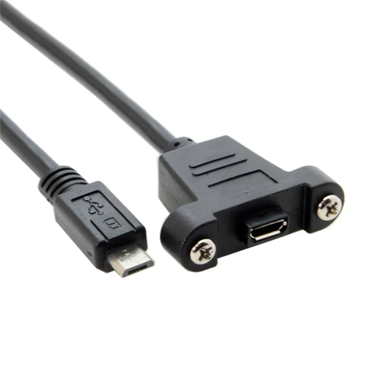 

Micro USB 5Pin Male to Female Extension Cable with Panel Mount Screws 50cm