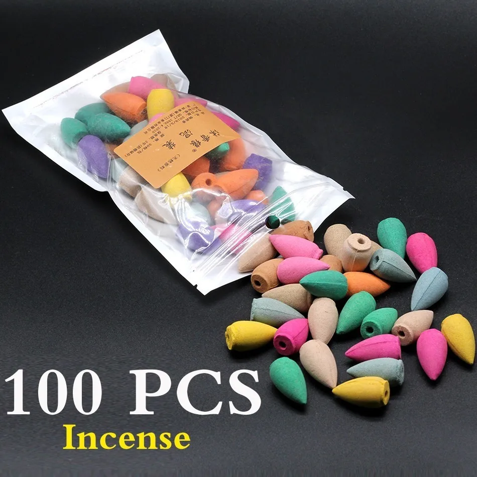 

20pcs/lot mixed Natural Reflux Tower Incense Sakura Osmanthus Jasmine Lemon Smoke Cone Backflow Incense Bullet Drop Shipping