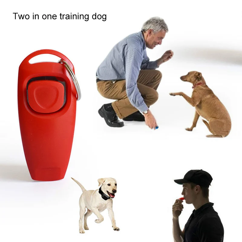 Экономичная Горячая! Комбинированный кликер для собак и свисток-тренировка, дрессировщик животных нажмите щенка с направляющим, с кольцом для ключей ds99