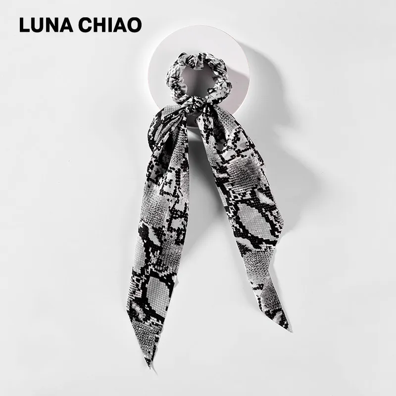 LUNA CHIAO, модные женские аксессуары для волос, тканевые банданы, резинки для волос, змеиный Леопардовый принт, шарф, конский хвост, держатель - Цвет: 6