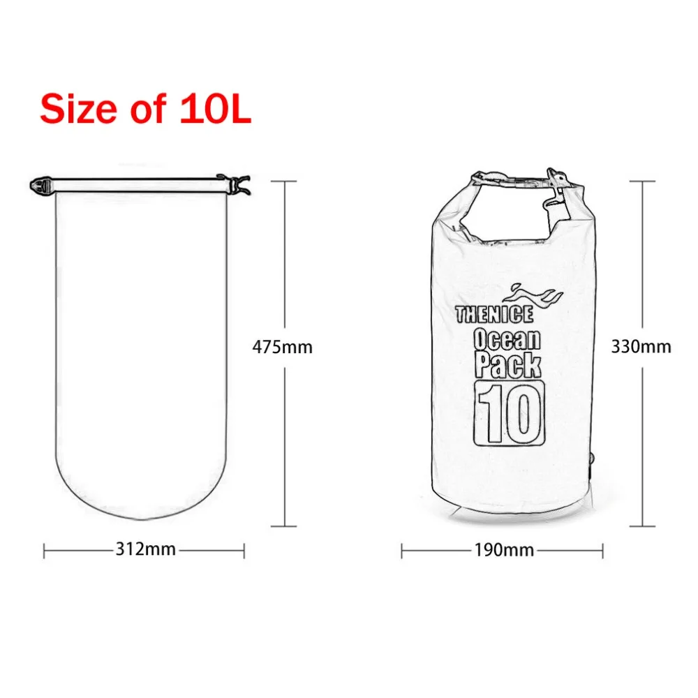 Thenice Портативный Водонепроницаемый хранения сухой мешок открытый оборудования Travel Kit Сверхлегкий Пеший Туризм Дрейфующих байдарках