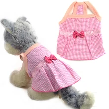 Pet Dog Clothes Puppy Summer Princess Sleeveless Bow Lattice Dress Top Apparel Clothing