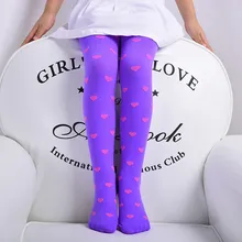 Милые леггинсы ; модные милые повседневные простые чулки в горошек с сердечками для девочек; яркие цвета; непрозрачные носки;