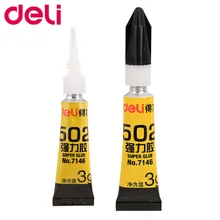 Deli жидкий клей 2 трубки супер 502 клей быстросохнущий клей мгновенного действия для стекла Металл Керамика высокий клей школьные офисные принадлежности