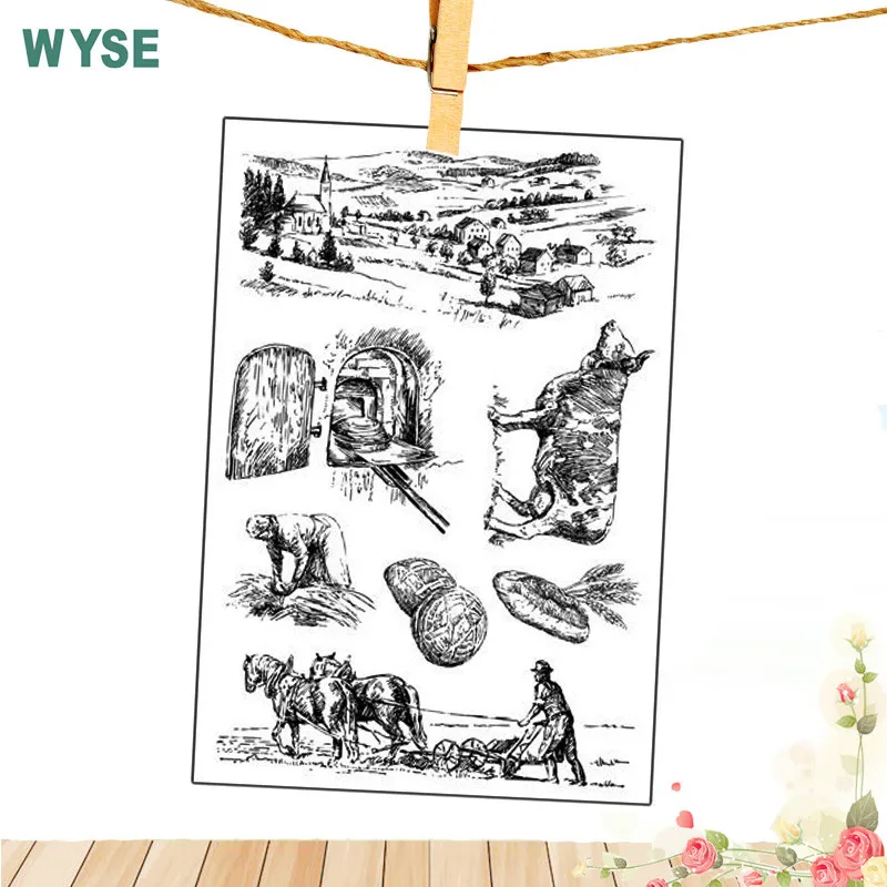 Mountain Clear stamp Farm buffalo Stamps Animal Clear stamps Silicone