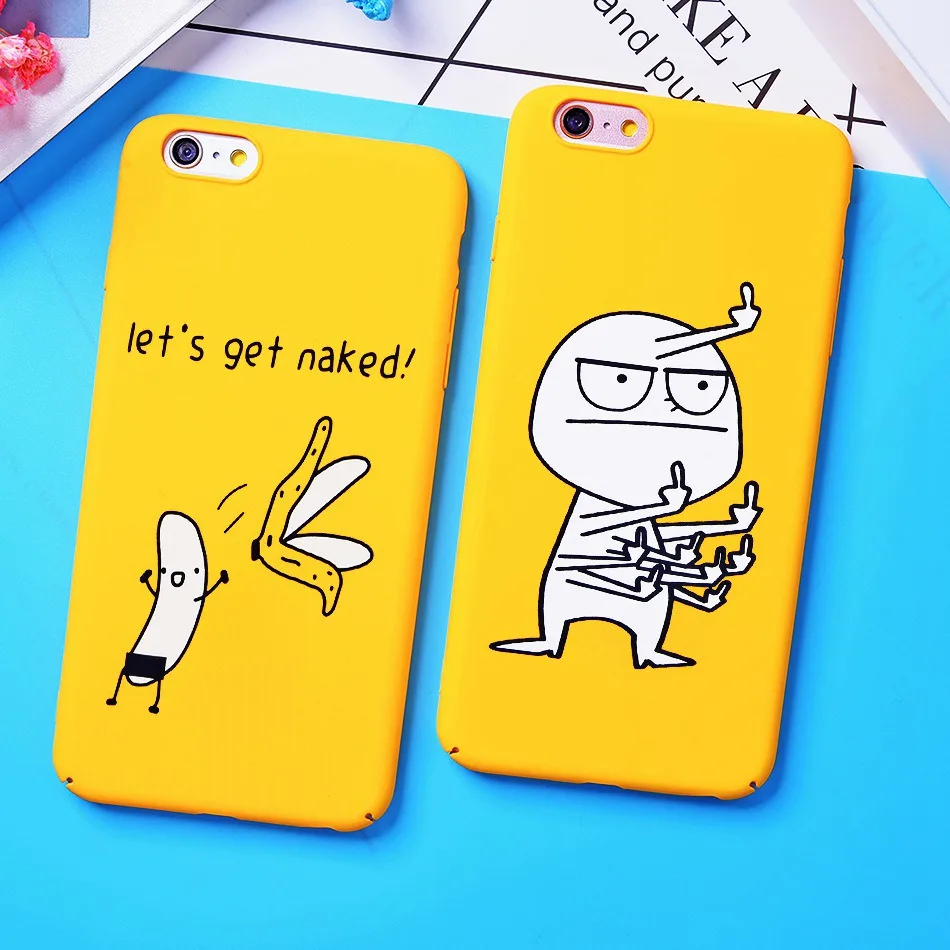 Cute Cartoon Case For iphone 7 6 6S 8 Plus Case For iPhone X 10 Funny Middle Finger Yellow Back Cover Phone Cases Artisome       (1)