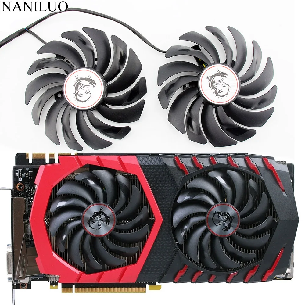 2PCS PLD10010S12HH DC12V 0.40A 4PIN FOR MSI RX470 480 570 580 GTX1080Ti 1080 1070 1060 GAMING Graphics Card Cooler Fan PLD10010S