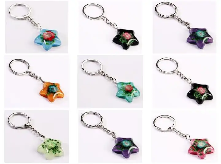 50Pcs Real China Mix Colorful Rose Keychain Flower Charm-San Valentino