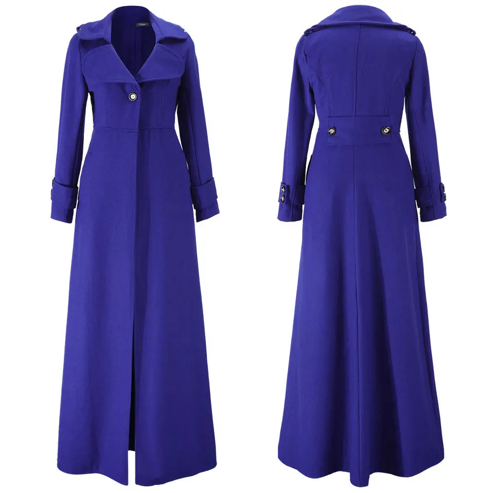 Пальто женское Европа стиль осень / зима женщины зимнее пальто новые высокого класса Высокое качество шерстяные кашемировые куртку и пальто