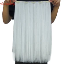 Wjlz5050/1001#5 P Xi. rocks зажим для наращивания волос Прямые Синтетические Парики шиньон заколки для волос Шторы белоснежный цвет парик