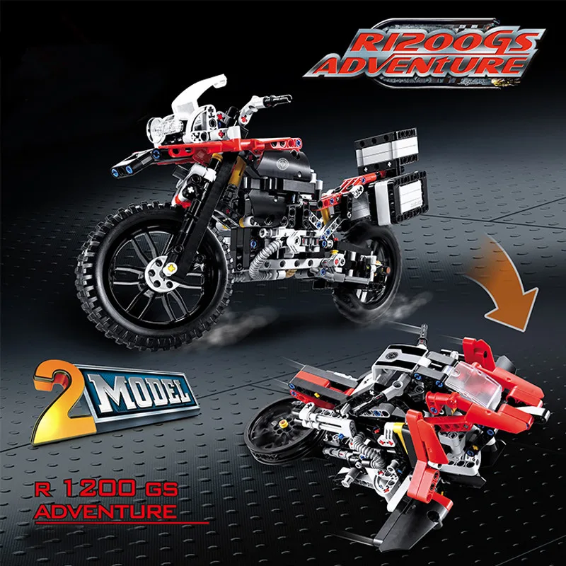 

New Technic Series The Off-road Motorcycles R1200 GS fit legoings technic city Building Blocks Bricks 42063 diy Toys kid gift