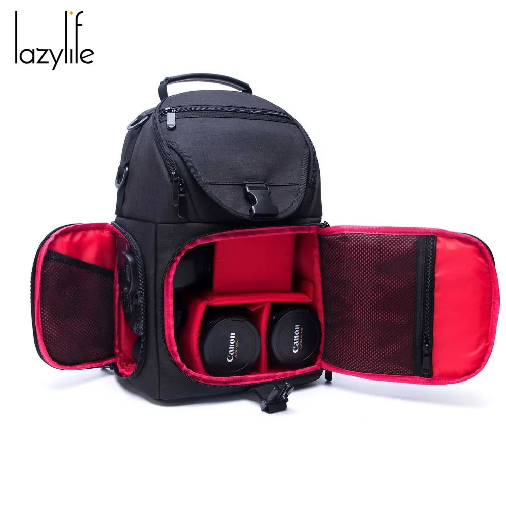 LAZYLIFE функциональные DSLR камеры видео сумка мессенджер сумки Водонепроницаемый Нейлон SLR для фотографа Canon Nikon
