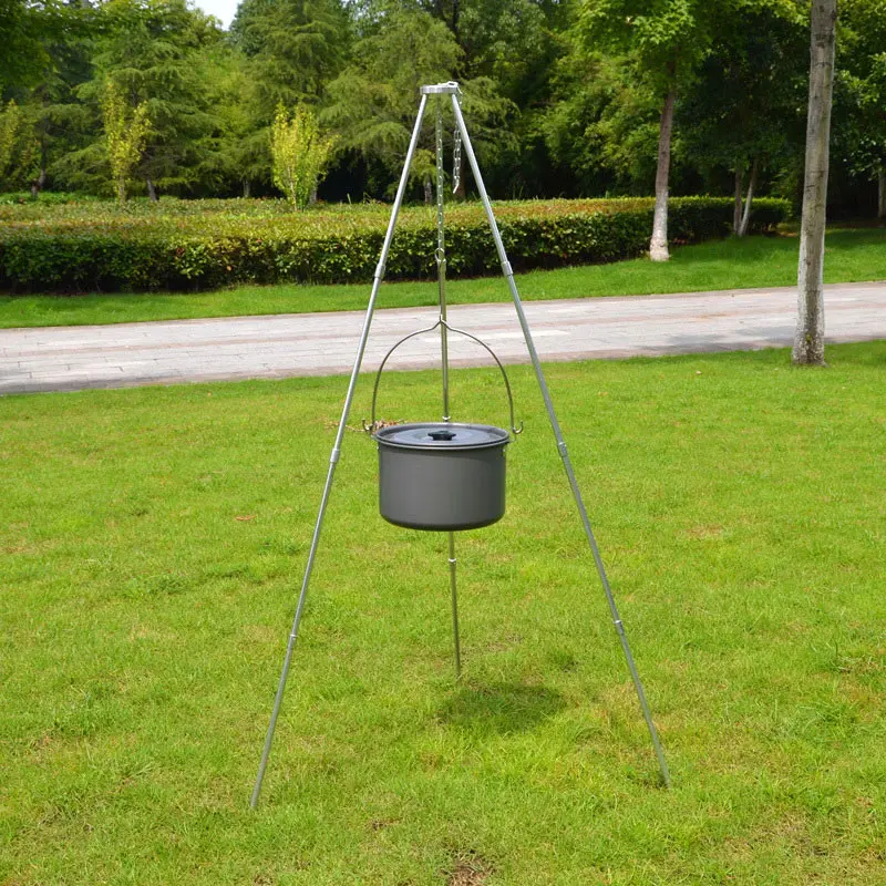 Portable Camping Picnic Cooking Tripod Hanging Pot Durable Outdoor