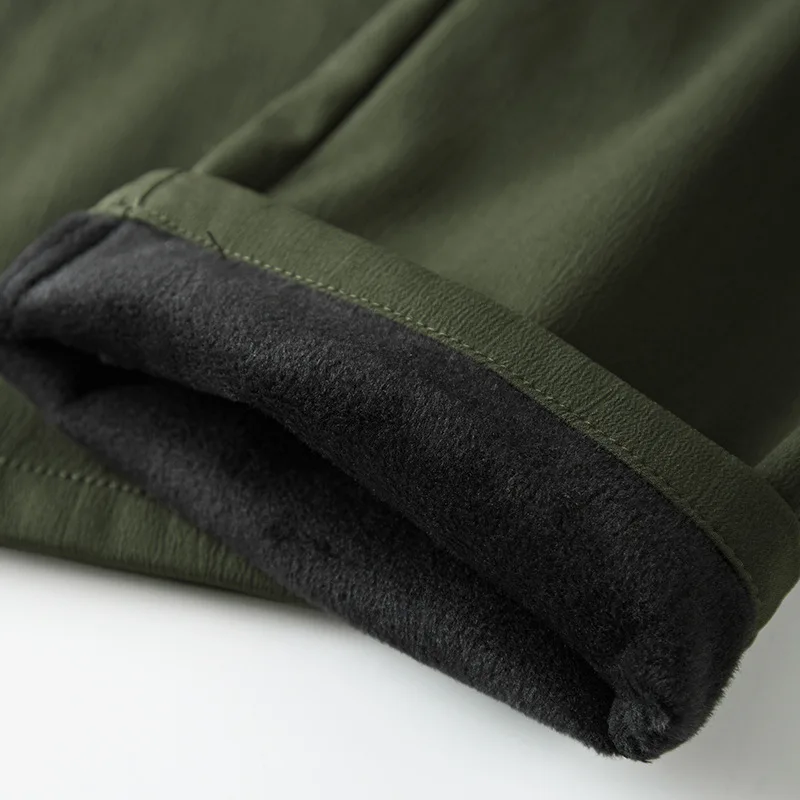 Cargo Pants Military Cargo Pants Thick Warm Cargo Stretch Pants Men Autumn Winter Military SoftShell Casual Fleece Tactical Long Trousers Waterproof Snow Pants