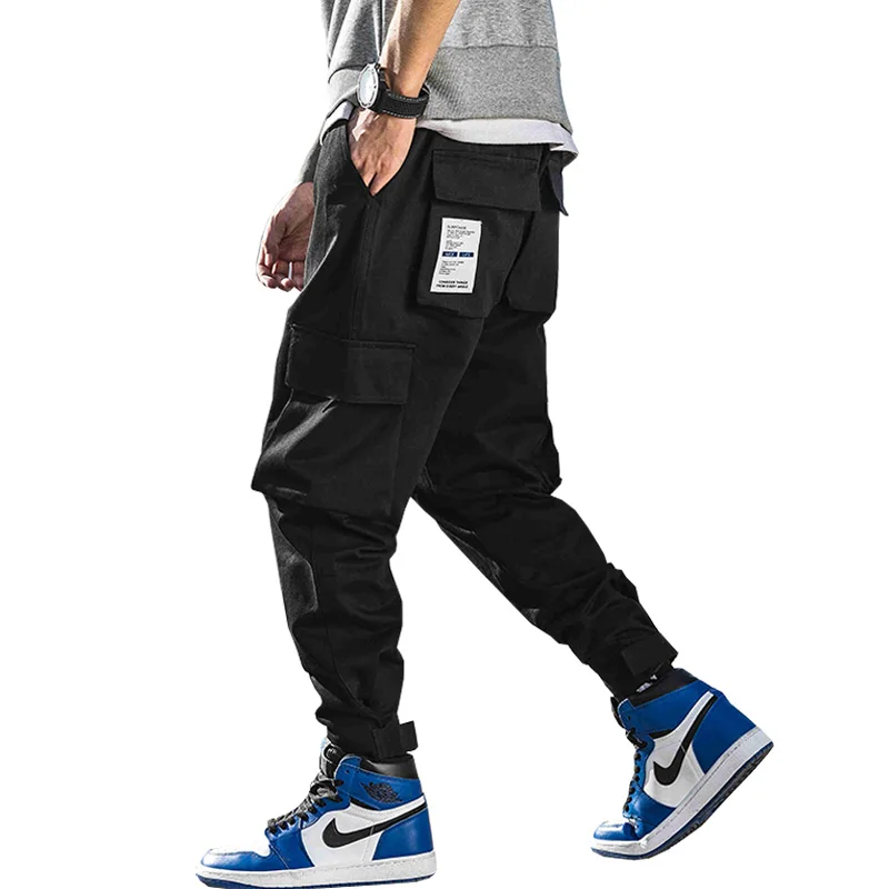 Летние Стильные брюки карго с несколькими карманами, мужские брюки для бега, хип-хоп повседневные уличные Мужские штаны-шаровары длиной до щиколотки ABZ357
