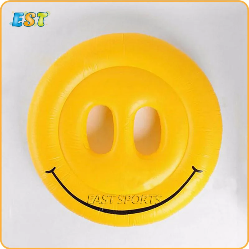 

63inch Giant Air Mattress Beach Lounger Raft Smile Face Inflatable Swimming Broad Pool Float Water Fun Toys